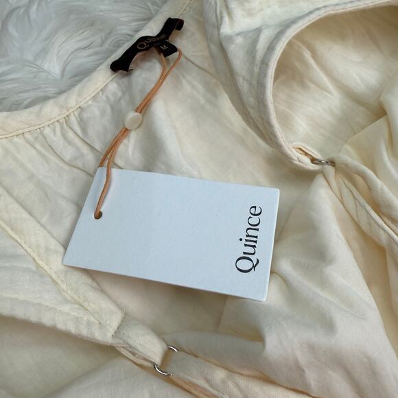 Quince 100% Organic Cotton Gauze Sleeveless Maxi Dress Vintage Cream Size M NWT - Picture 7 of 16
